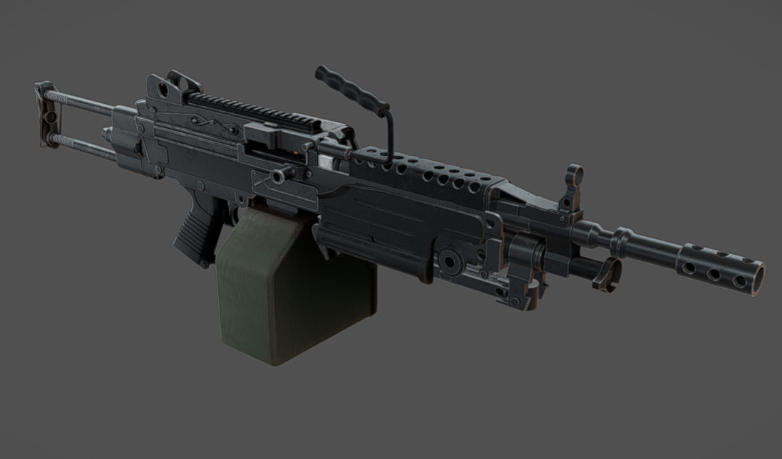 M249 SAW Low-poly 3D model_4