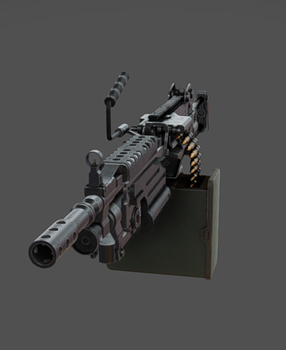 M249 SAW Low-poly 3D model_5