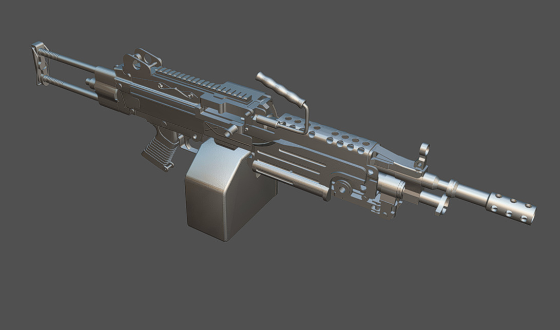 M249 SAW Low-poly 3D model_15