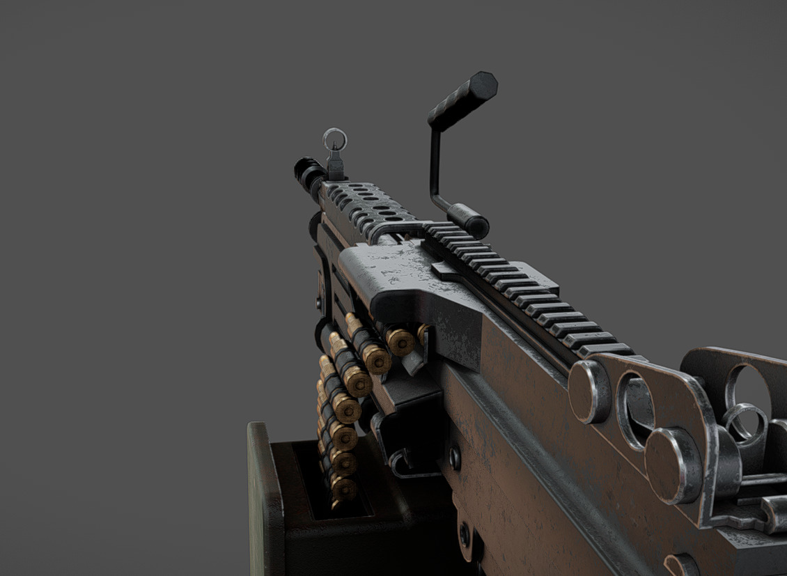 M249 SAW Low-poly 3D model_9