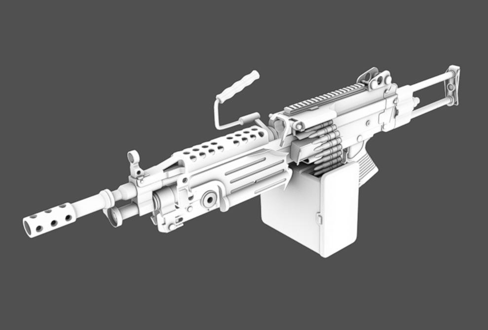 M249 SAW Low-poly 3D model_13