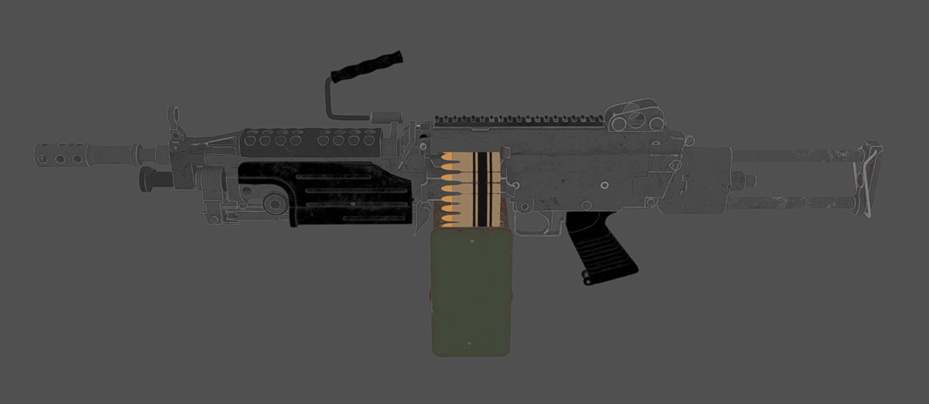 M249 SAW Low-poly 3D model_12