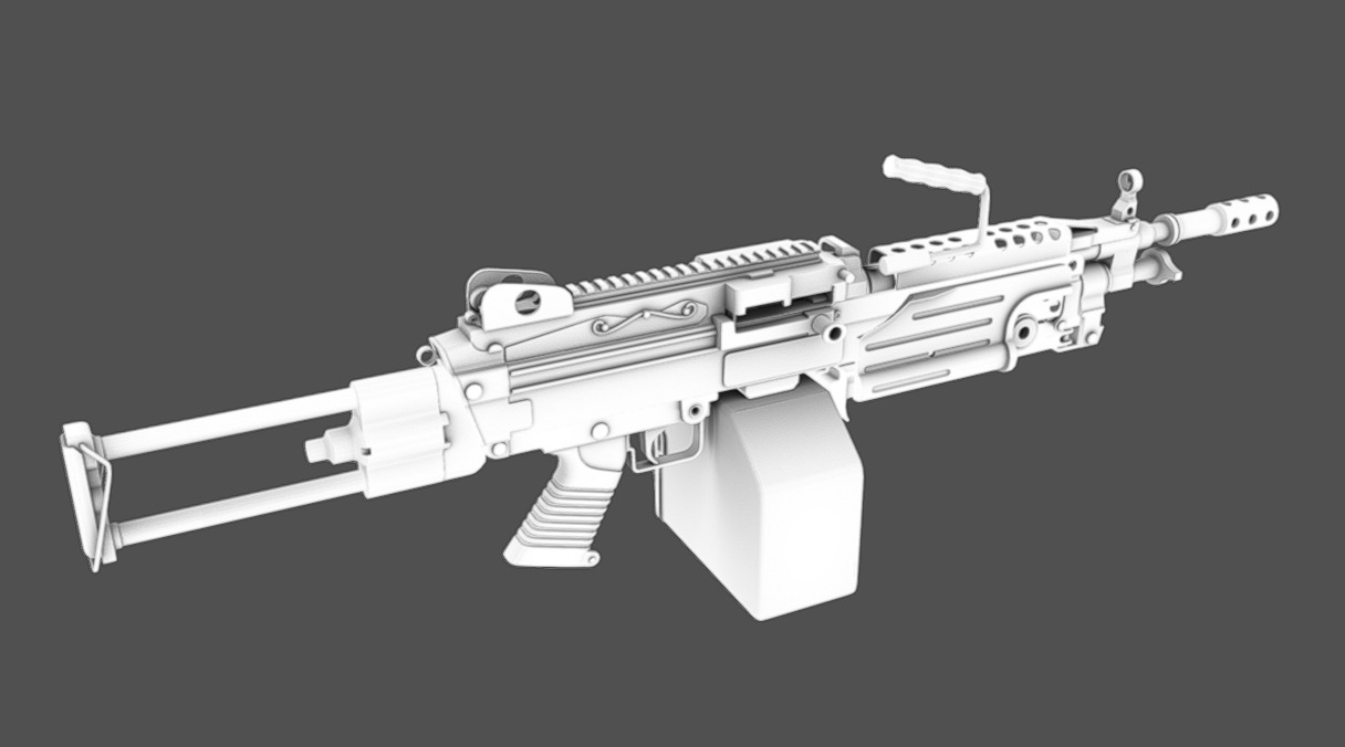 M249 SAW Low-poly 3D model_14