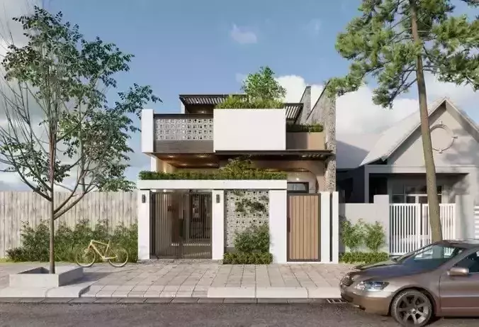 House exterior and interior model 3D model