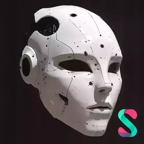 Wearable Cyber Mecha Face Mask 3D Printable STL FBX Files