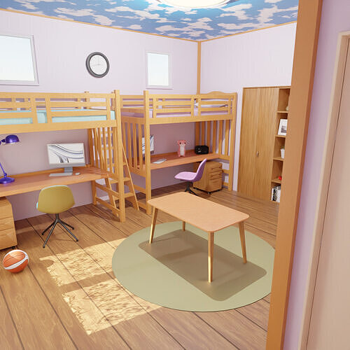 Children room 2person type 3D model