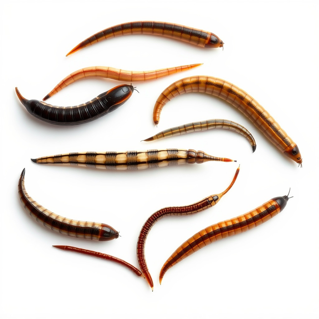 Realistic Insect Larvae Model Pack Low-poly 3D model_2