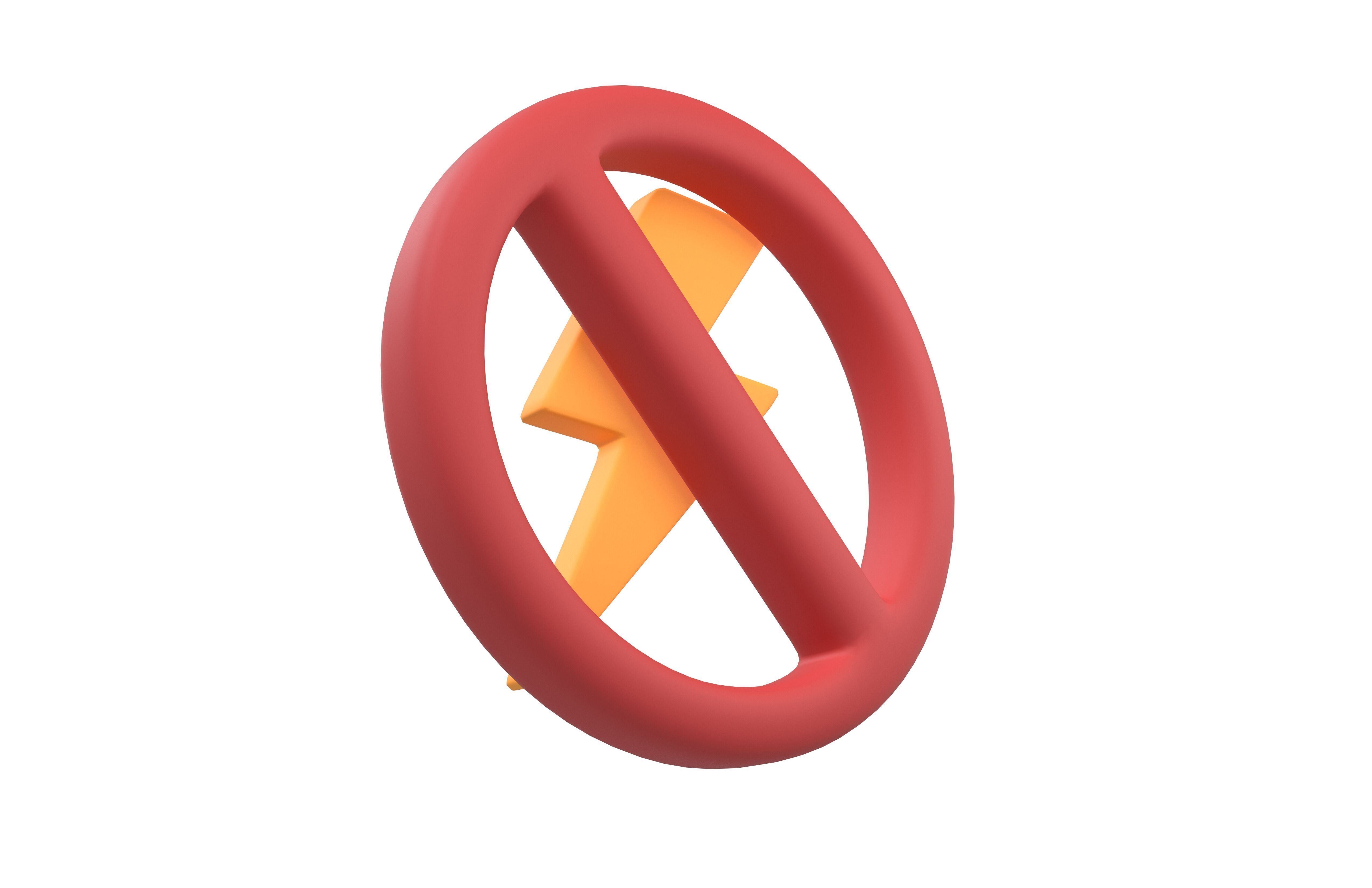 No Electricity Icon v1 001 Low-poly 3D model_3