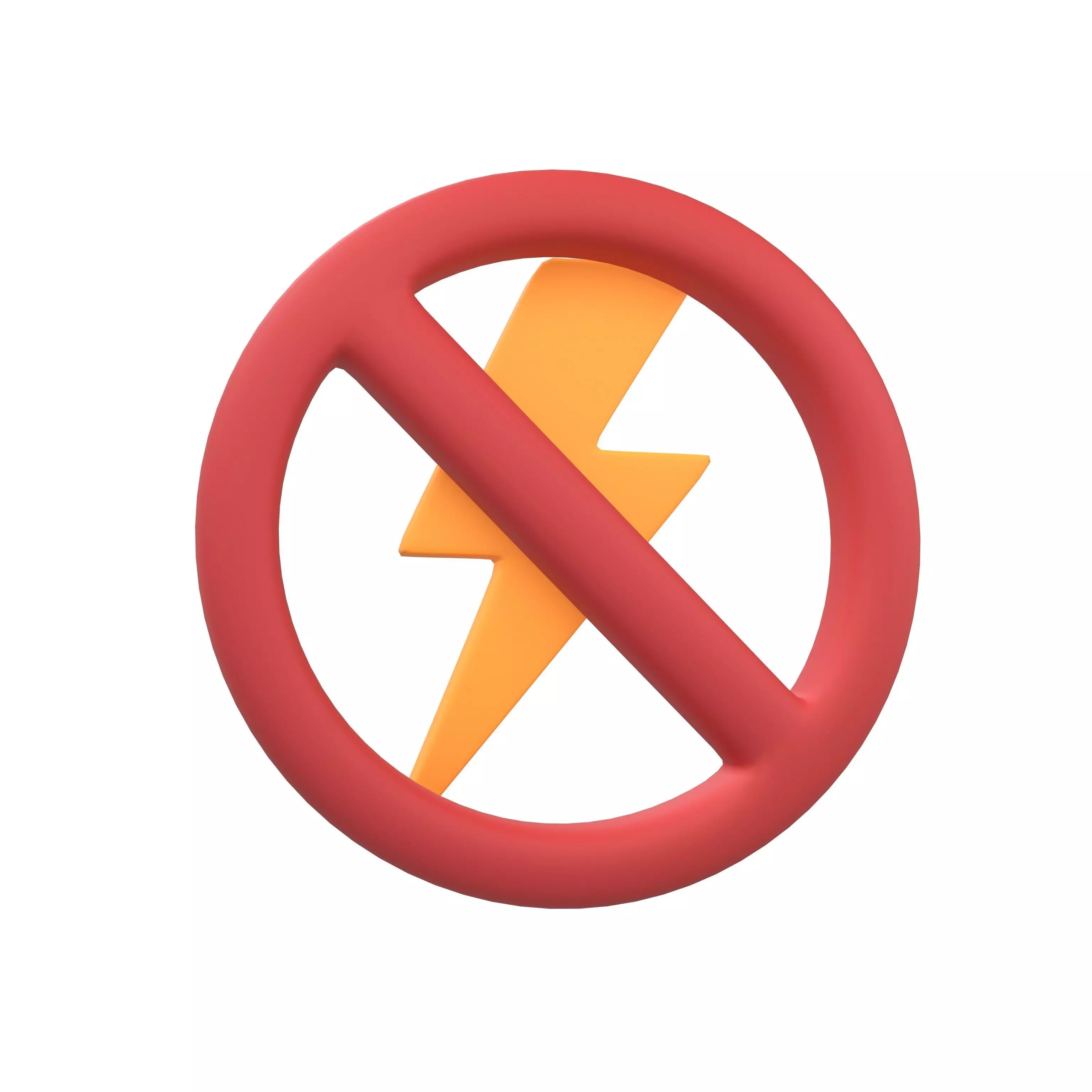 No Electricity Icon v1 001 Low-poly 3D model_0
