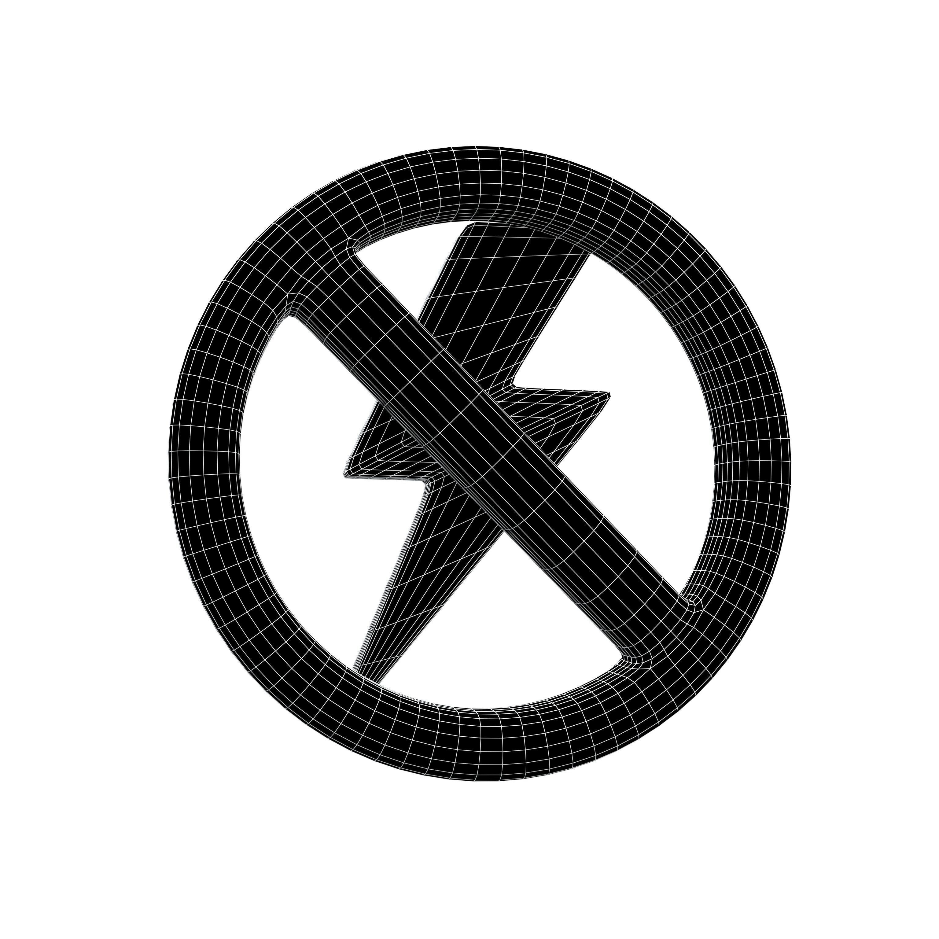 No Electricity Icon v1 001 Low-poly 3D model_4