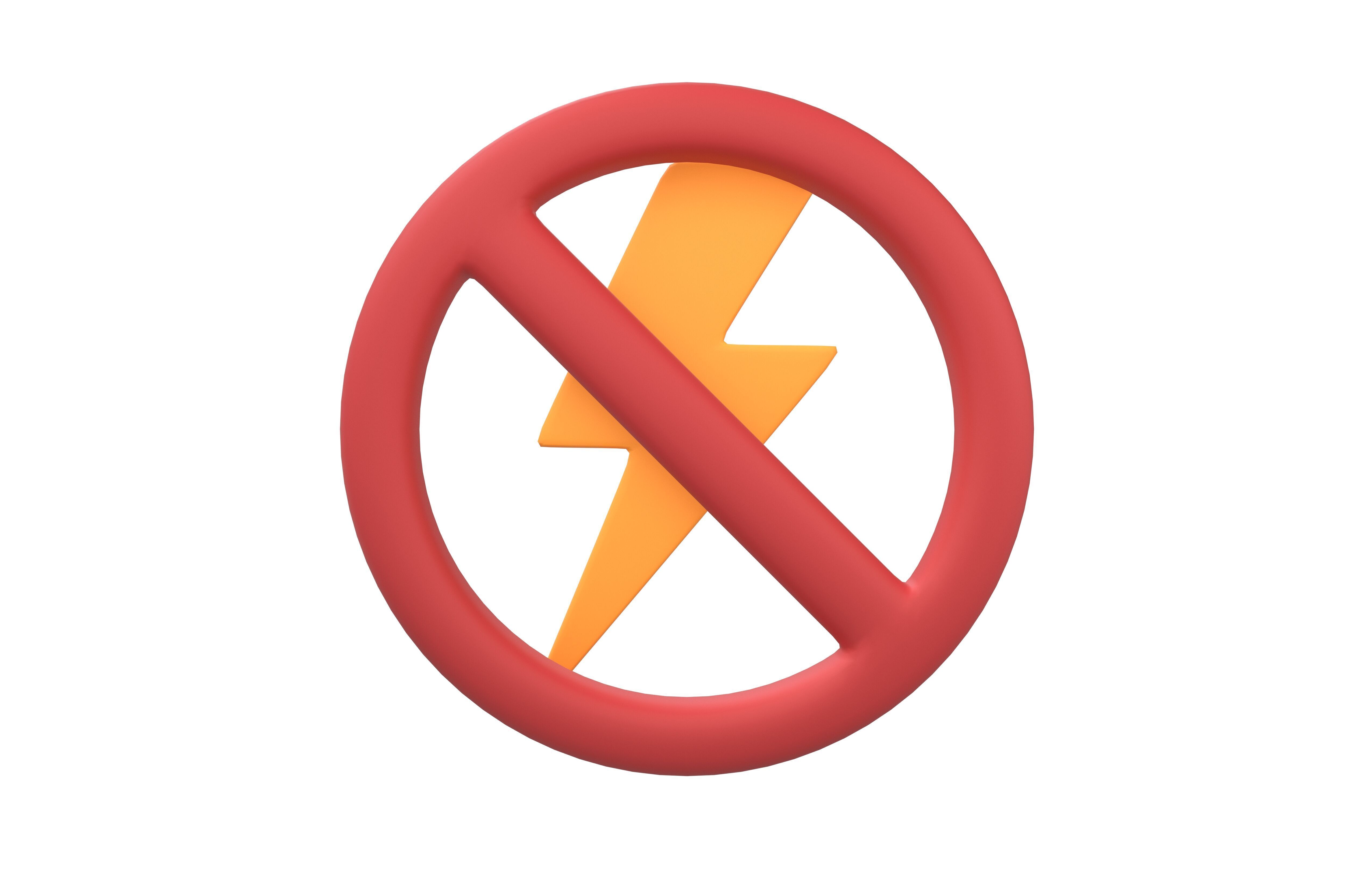 No Electricity Icon v1 001 Low-poly 3D model_1