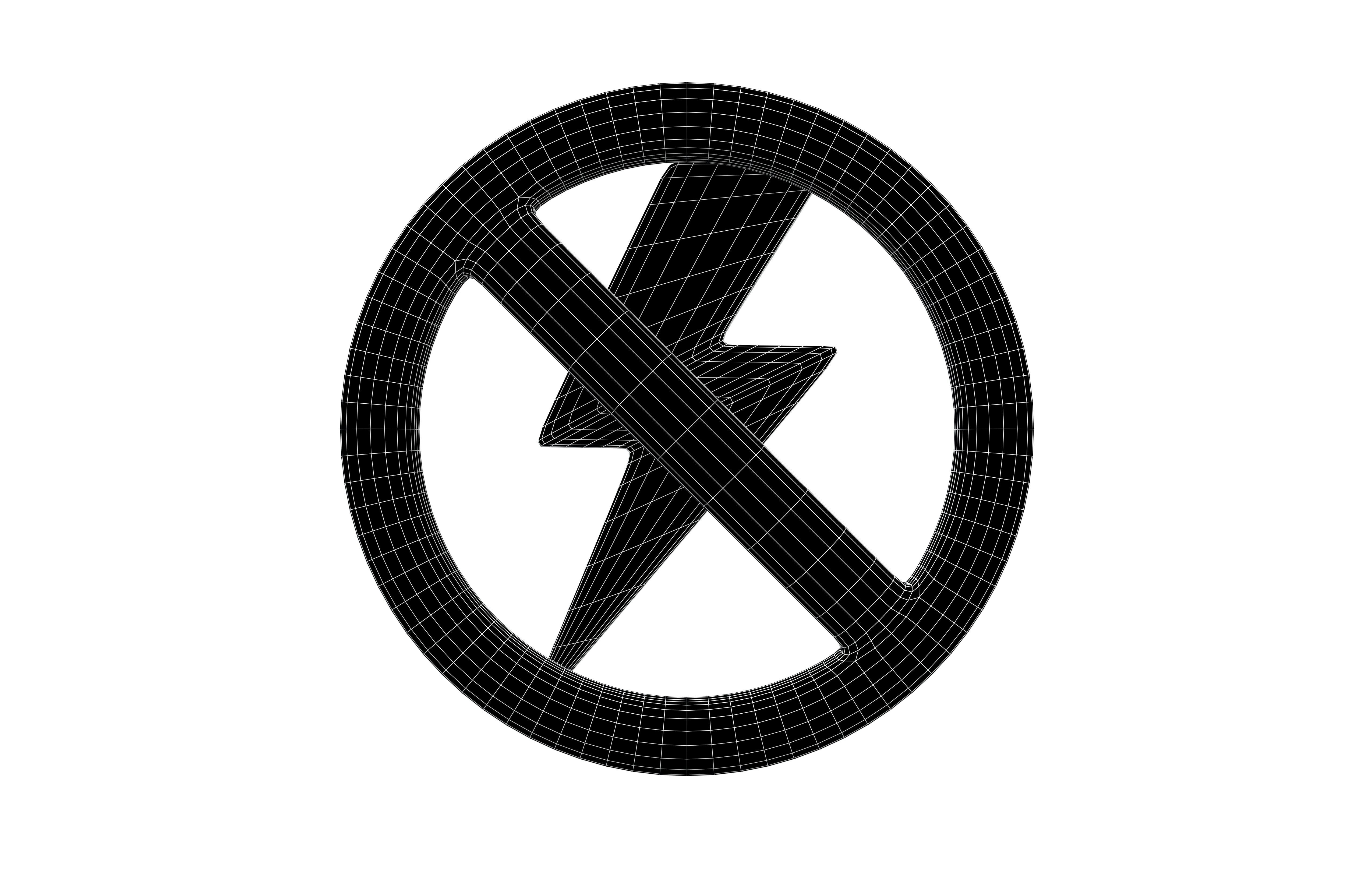 No Electricity Icon v1 001 Low-poly 3D model_5