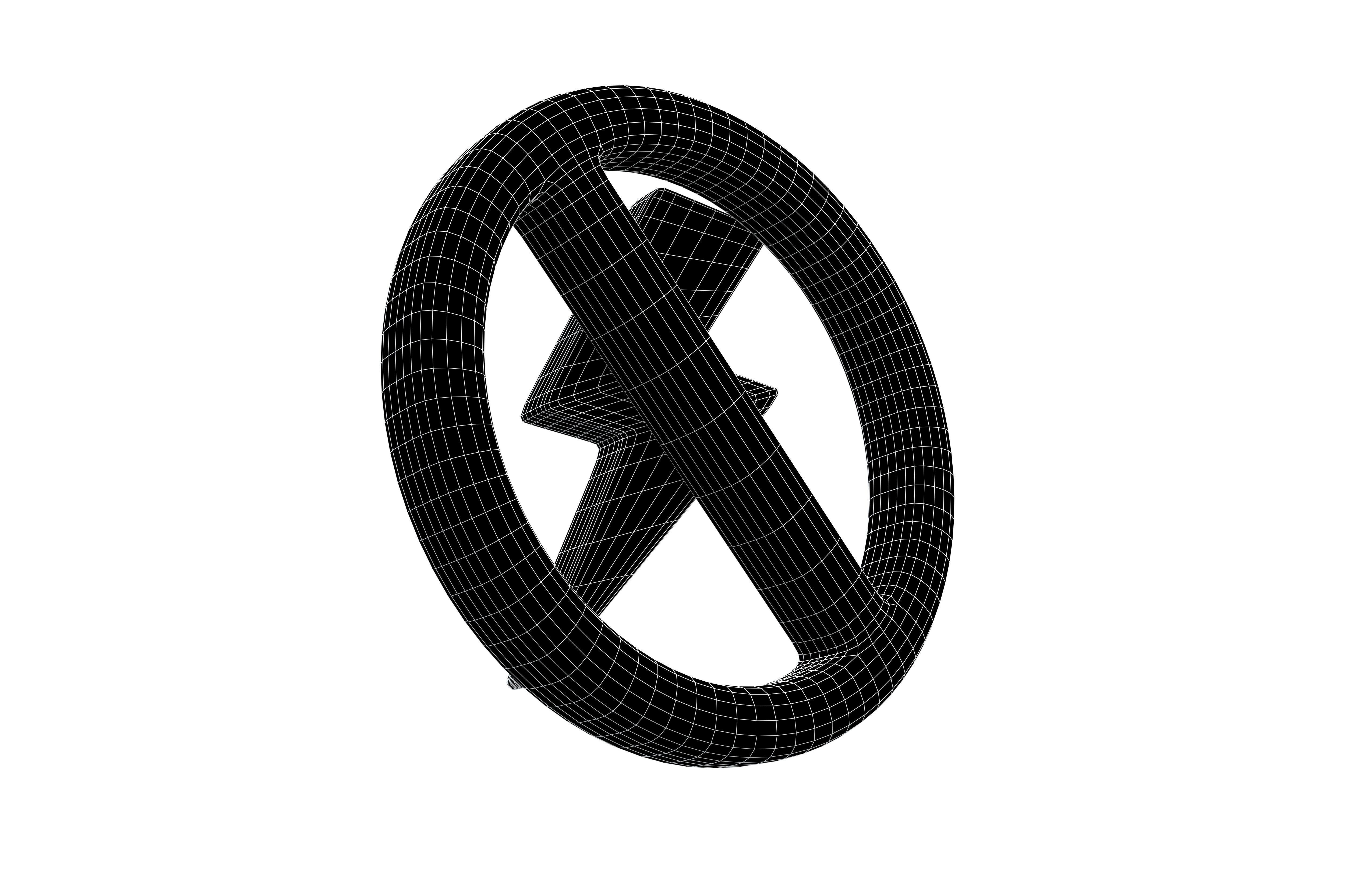 No Electricity Icon v1 001 Low-poly 3D model_7