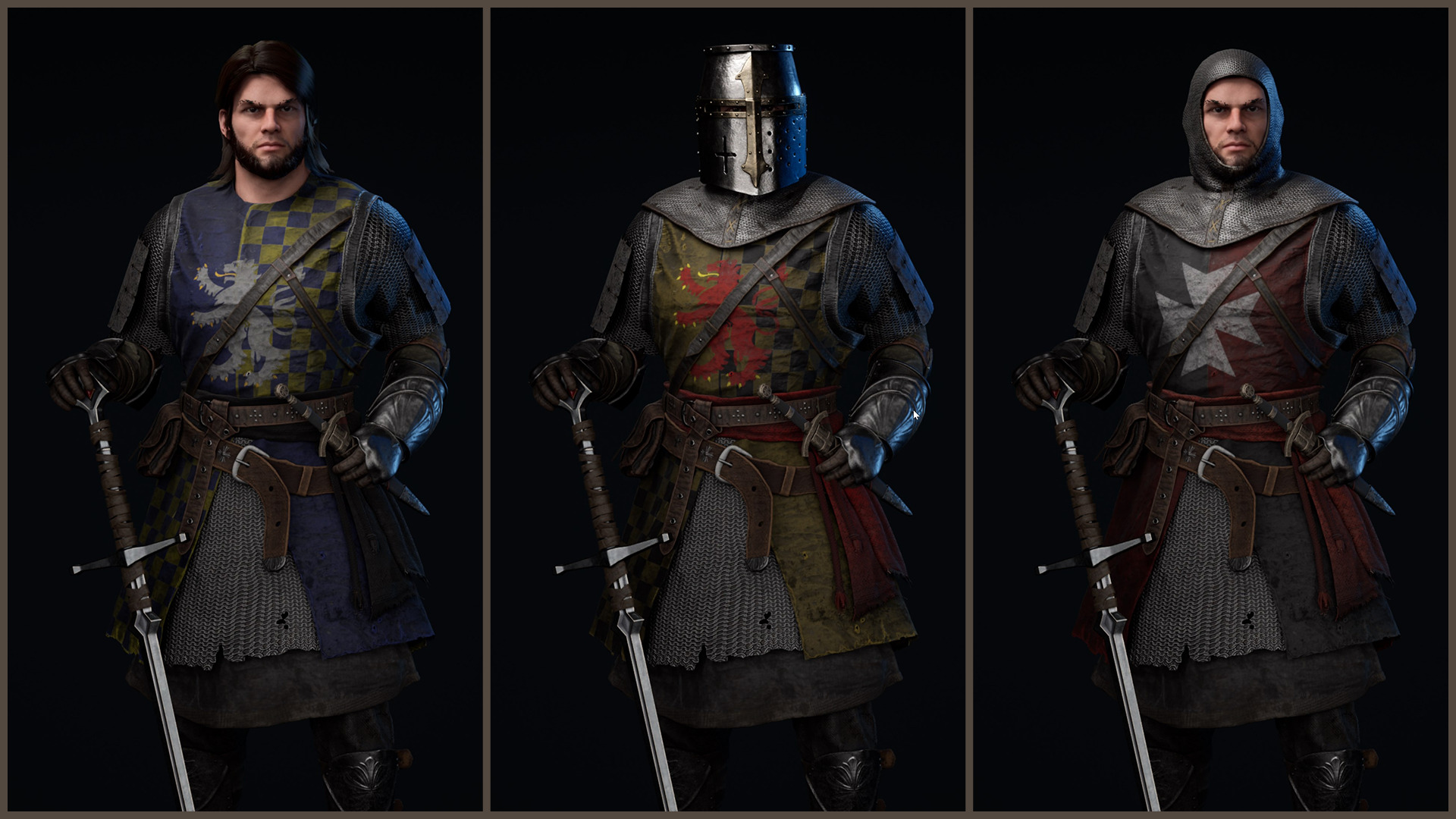 Knight 3 Templar - Modular model and Customization system Low-poly 3D model_3