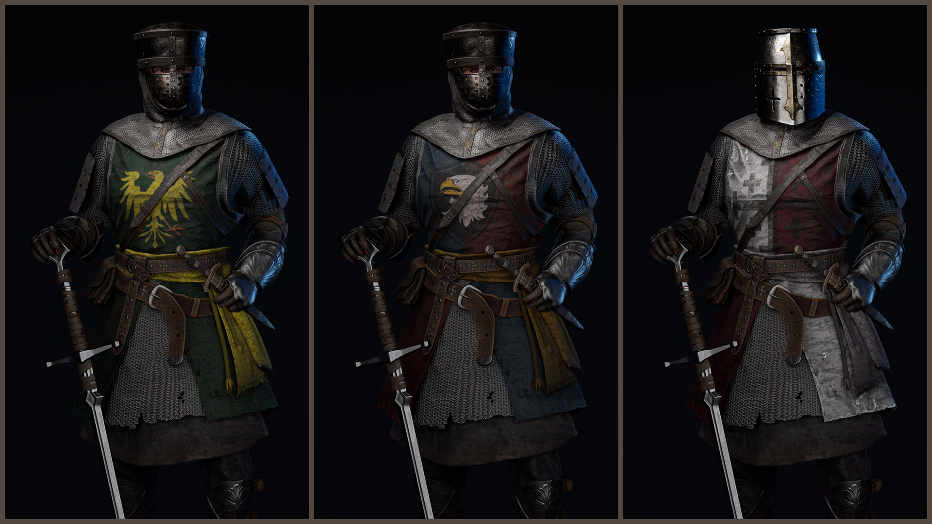 Knight 3 Templar - Modular model and Customization system Low-poly 3D model_10