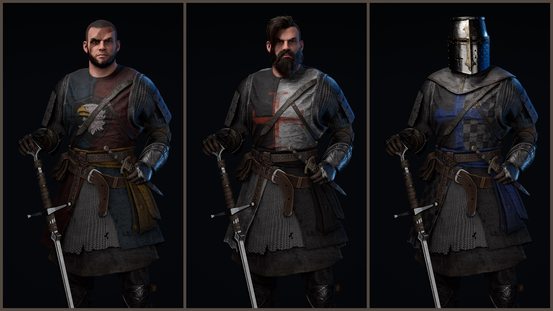 Knight 3 Templar - Modular model and Customization system Low-poly 3D model_4