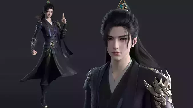 Ancient costume handsome guy virtual character anime