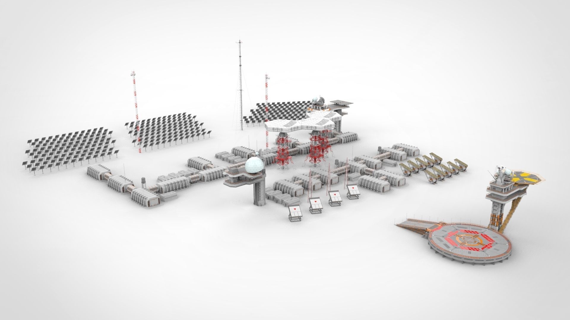 sci fi outpost 3D model_2