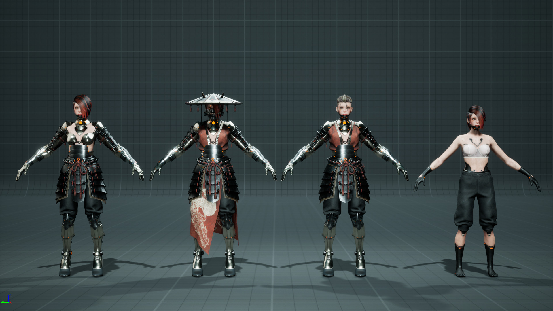 G2 Scifi Samurai Low-poly 3D model_12