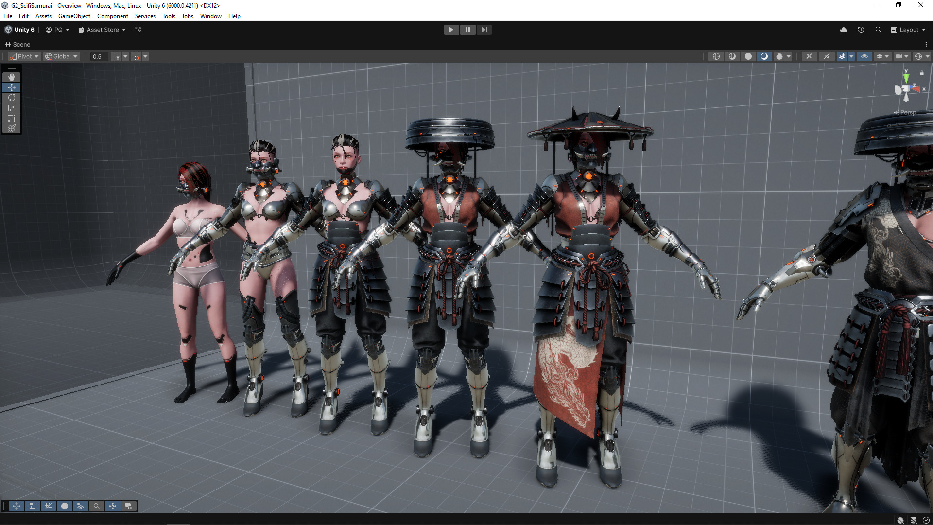 G2 Scifi Samurai Low-poly 3D model_24