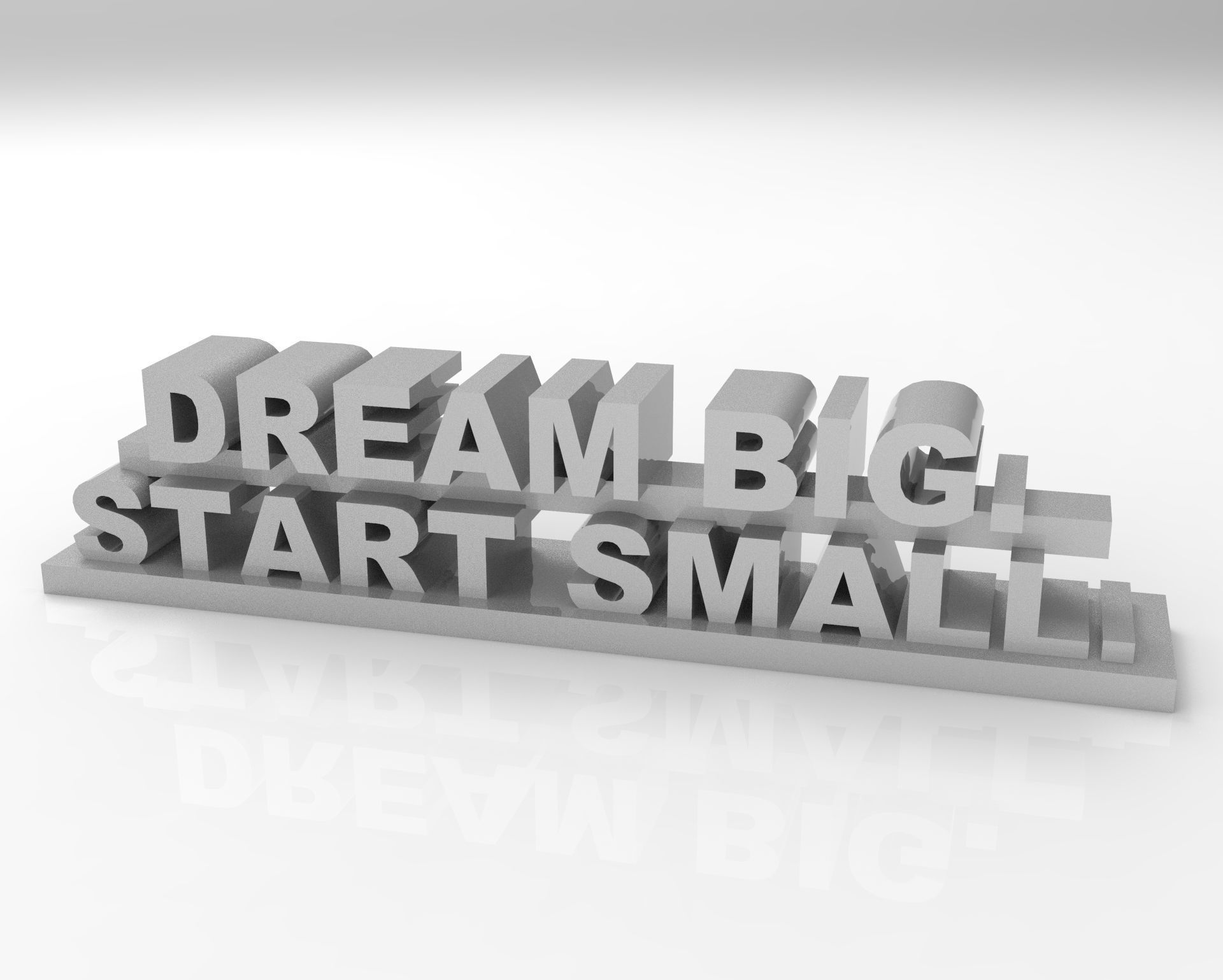 3D Printable Table Deco -Short Quote 3D print model_4