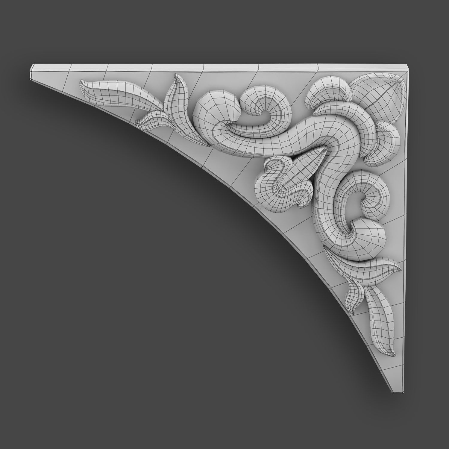 Ornamental Corner Set- Vol03 - Clean Quad Mesh - 4k PBR Textures 3D model_10