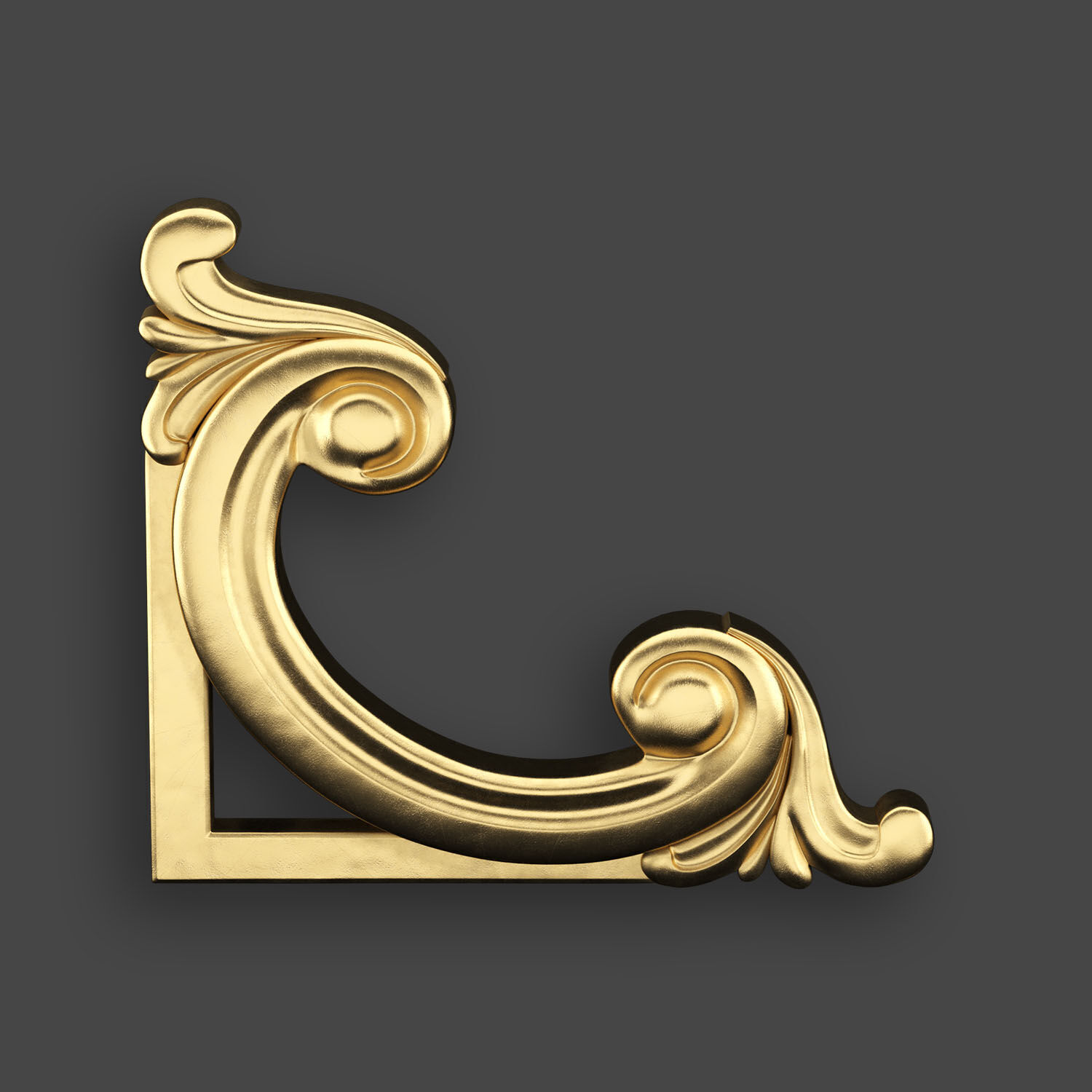 Ornamental Corner Set- Vol03 - Clean Quad Mesh - 4k PBR Textures 3D model_2