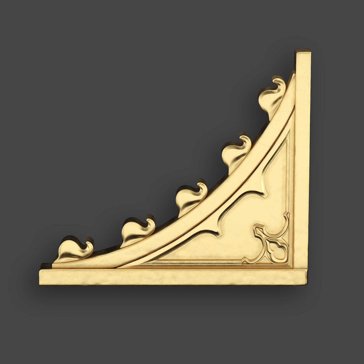 Ornamental Corner Set- Vol03 - Clean Quad Mesh - 4k PBR Textures 3D model_1