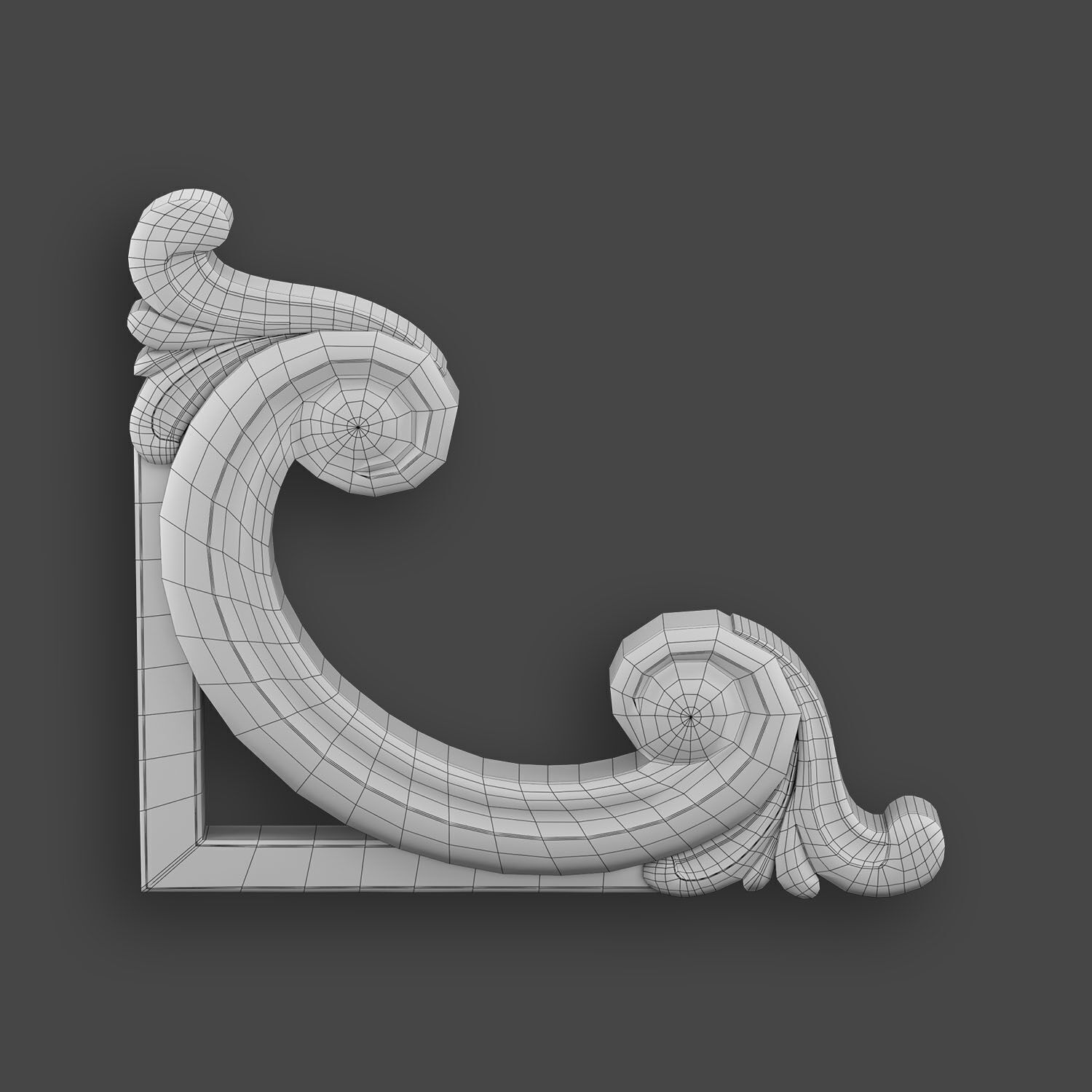 Ornamental Corner Set- Vol03 - Clean Quad Mesh - 4k PBR Textures 3D model_7