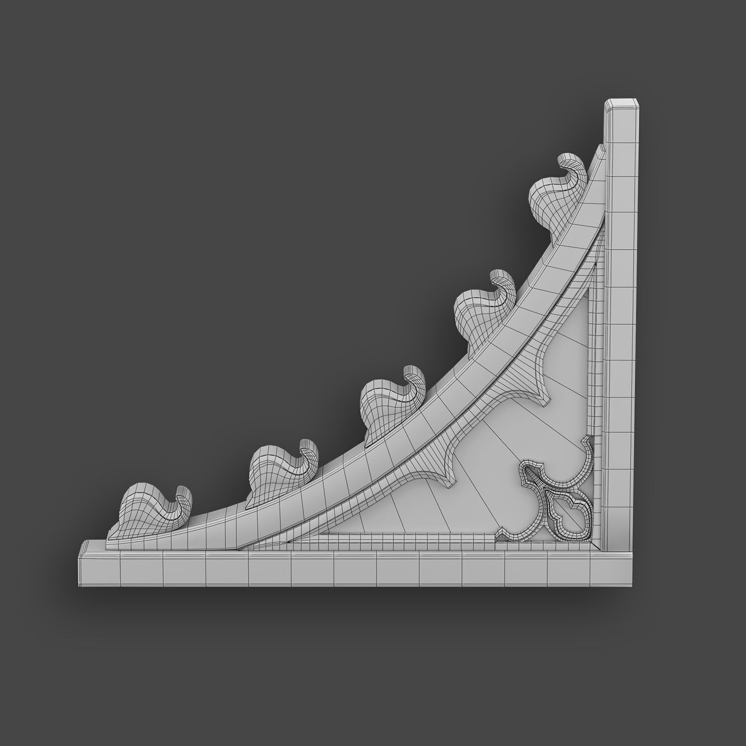 Ornamental Corner Set- Vol03 - Clean Quad Mesh - 4k PBR Textures 3D model_6