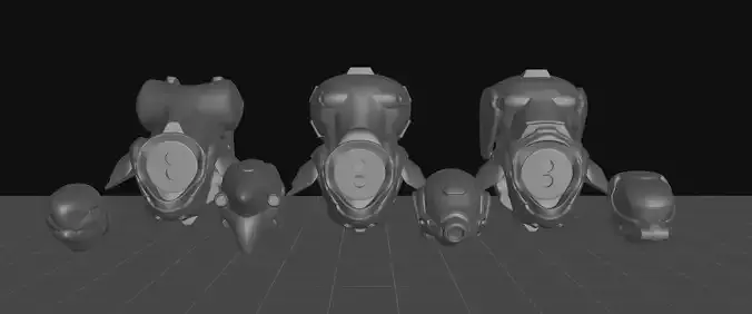 Sci-Fi Grunt Enemy Brick Armor 3D Print Model