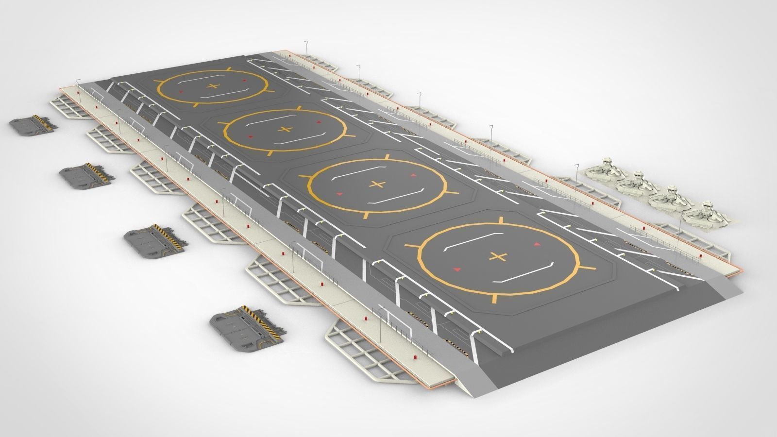 sci-fi landing platform 1 3D model_4