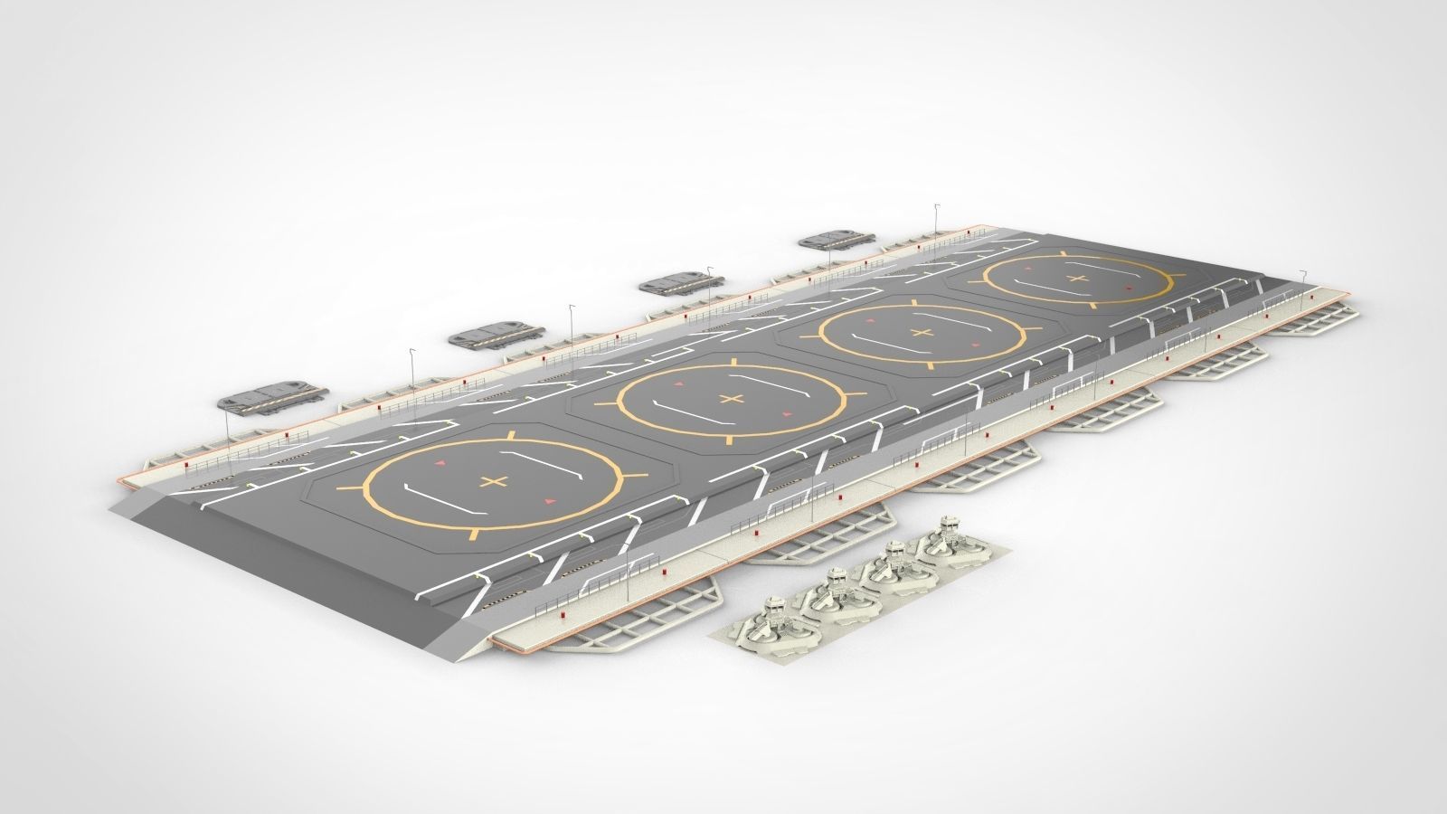 sci-fi landing platform 1 3D model_2