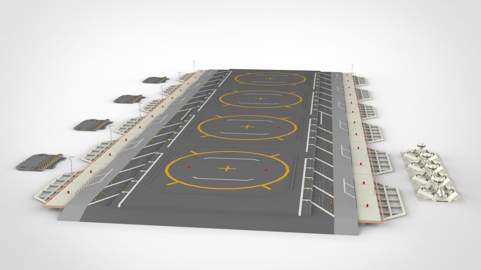 sci-fi landing platform 1 3D model_3