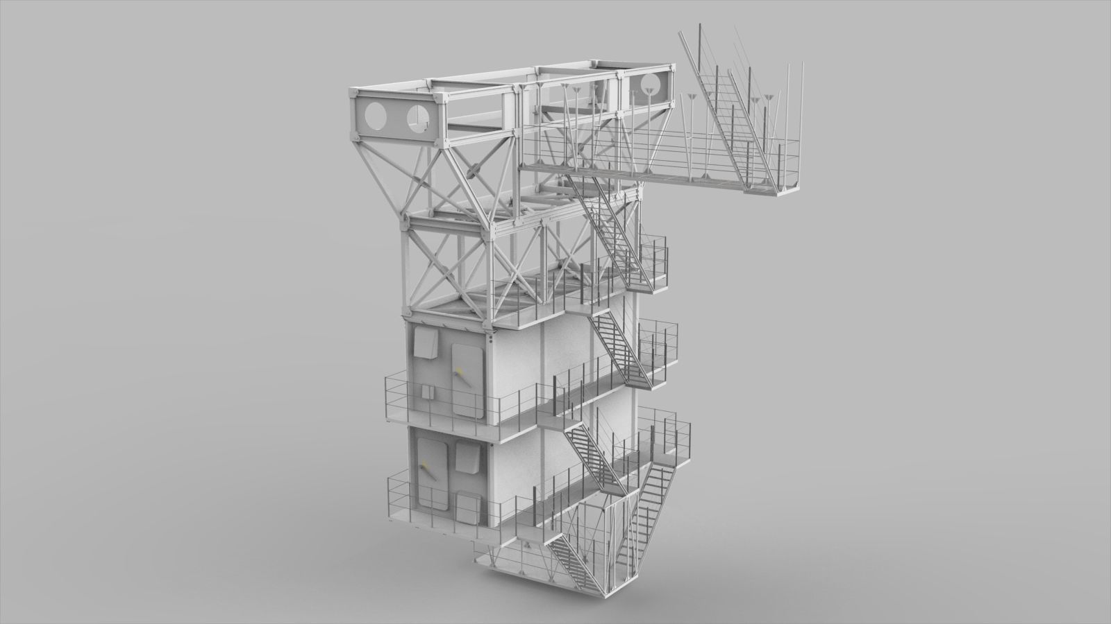 Sci-Fi architecture Elements collection 7 3D model_50