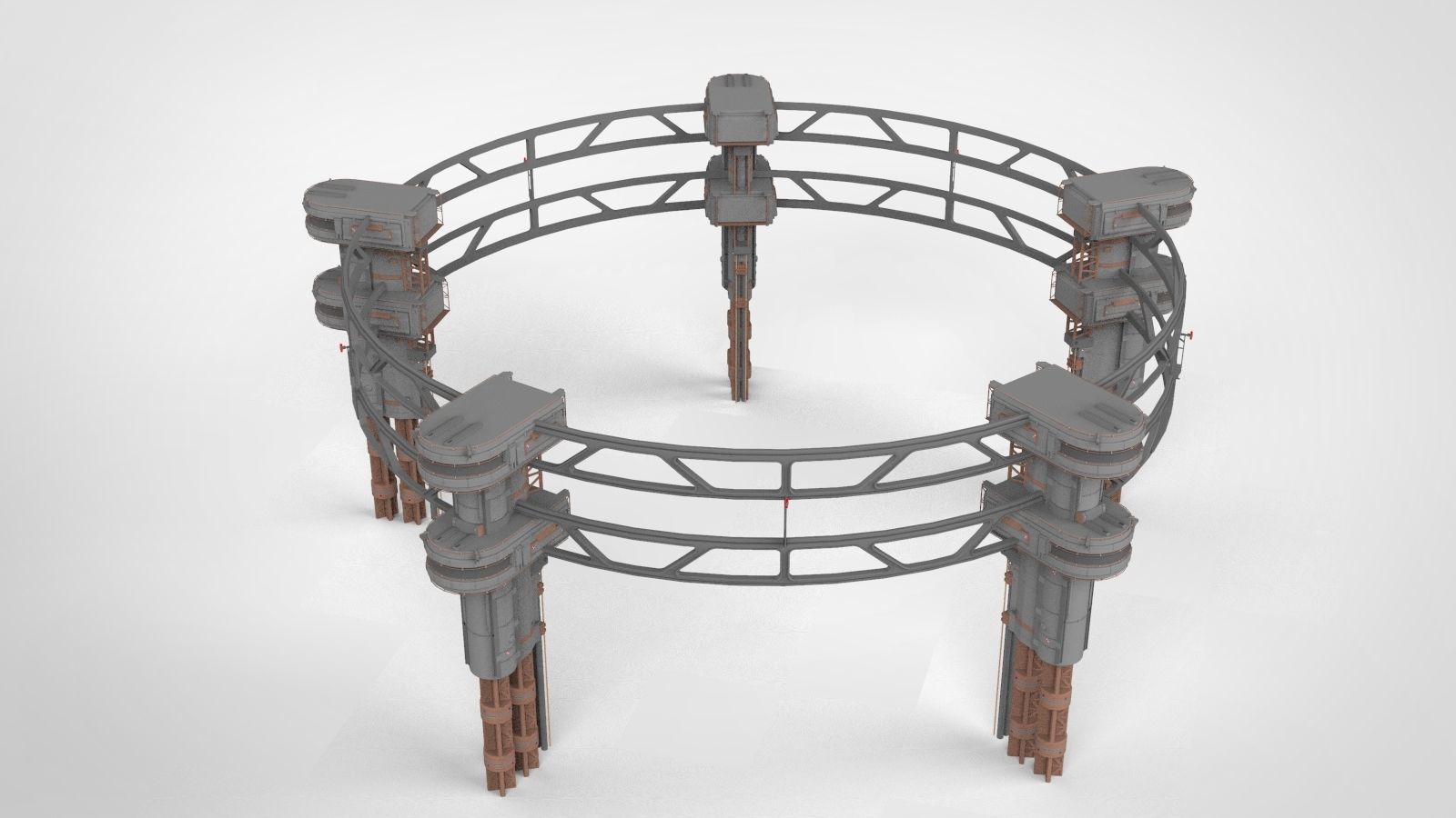 Sci-Fi architecture Elements collection 7 3D model_2