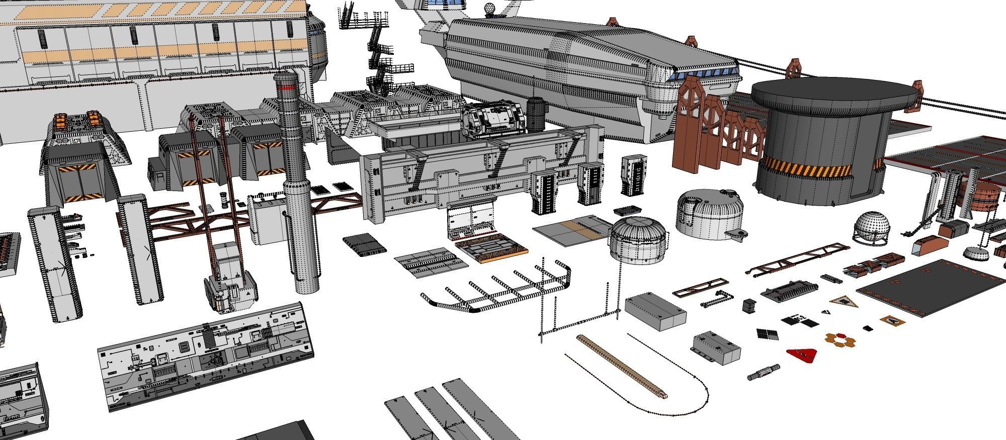 Sci-Fi architecture Elements collection 7 3D model_88