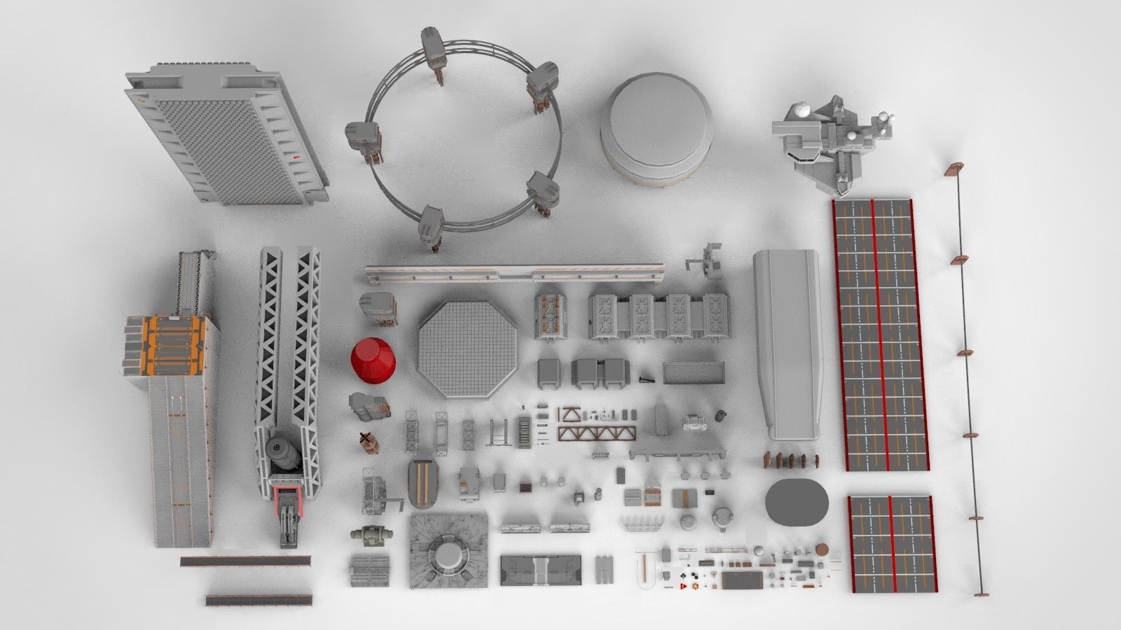 Sci-Fi architecture Elements collection 7 3D model_1