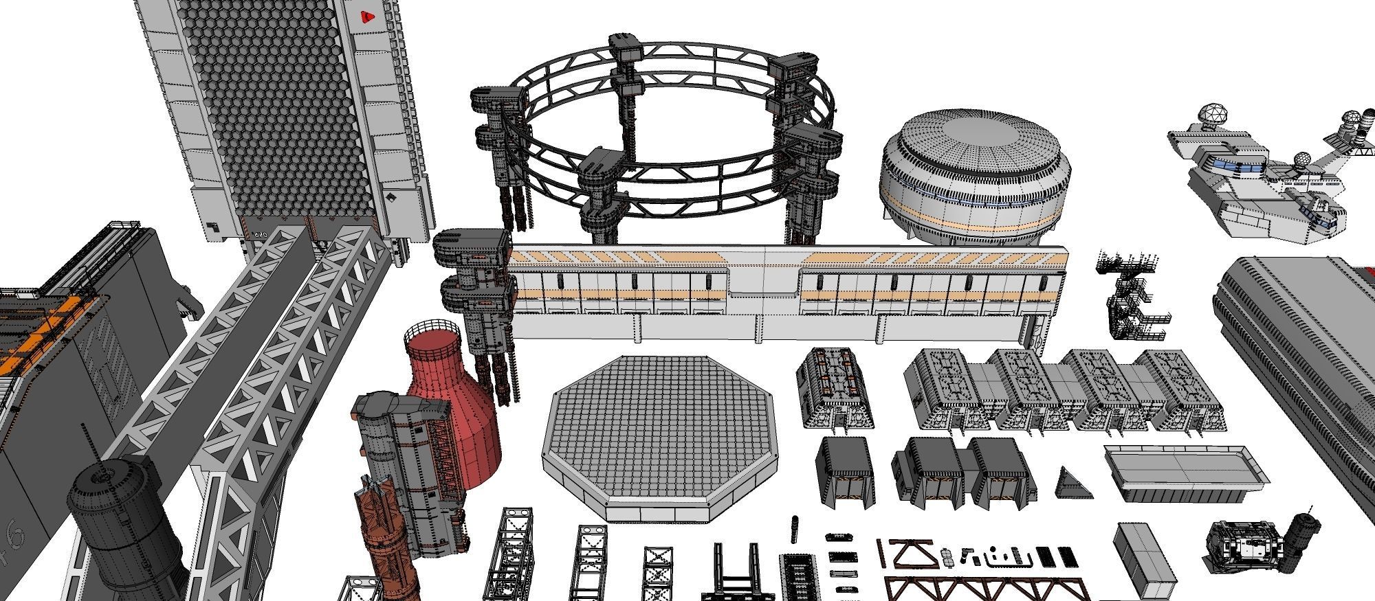Sci-Fi architecture Elements collection 7 3D model_81