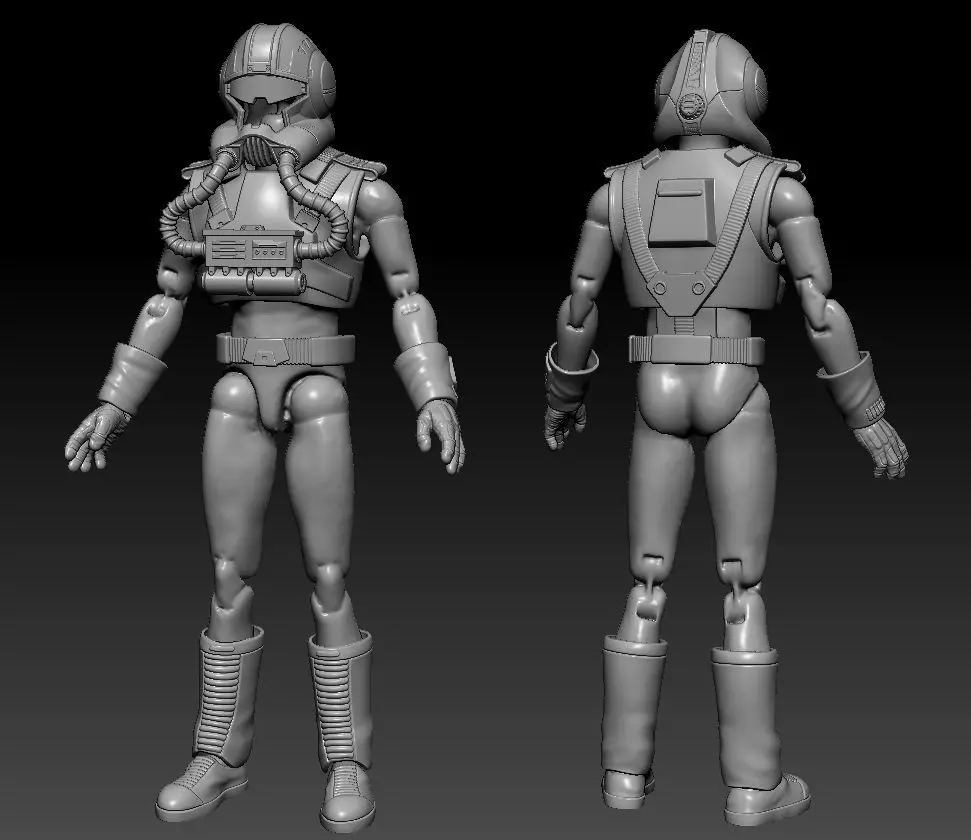 Clone Pilot Elite Squad Custom One6 Scale STL Files 3D print model_0