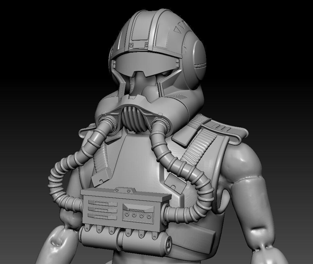 Clone Pilot Elite Squad Custom One6 Scale STL Files 3D print model_3