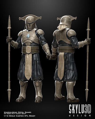 Mandalorian Royal Guard One12 Scale Custom STL Files 3D print model