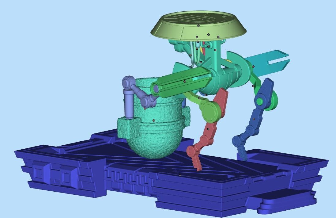 Panning Droid n Repulsorlift Platform One12 Scale Figure STL 3D print model_2