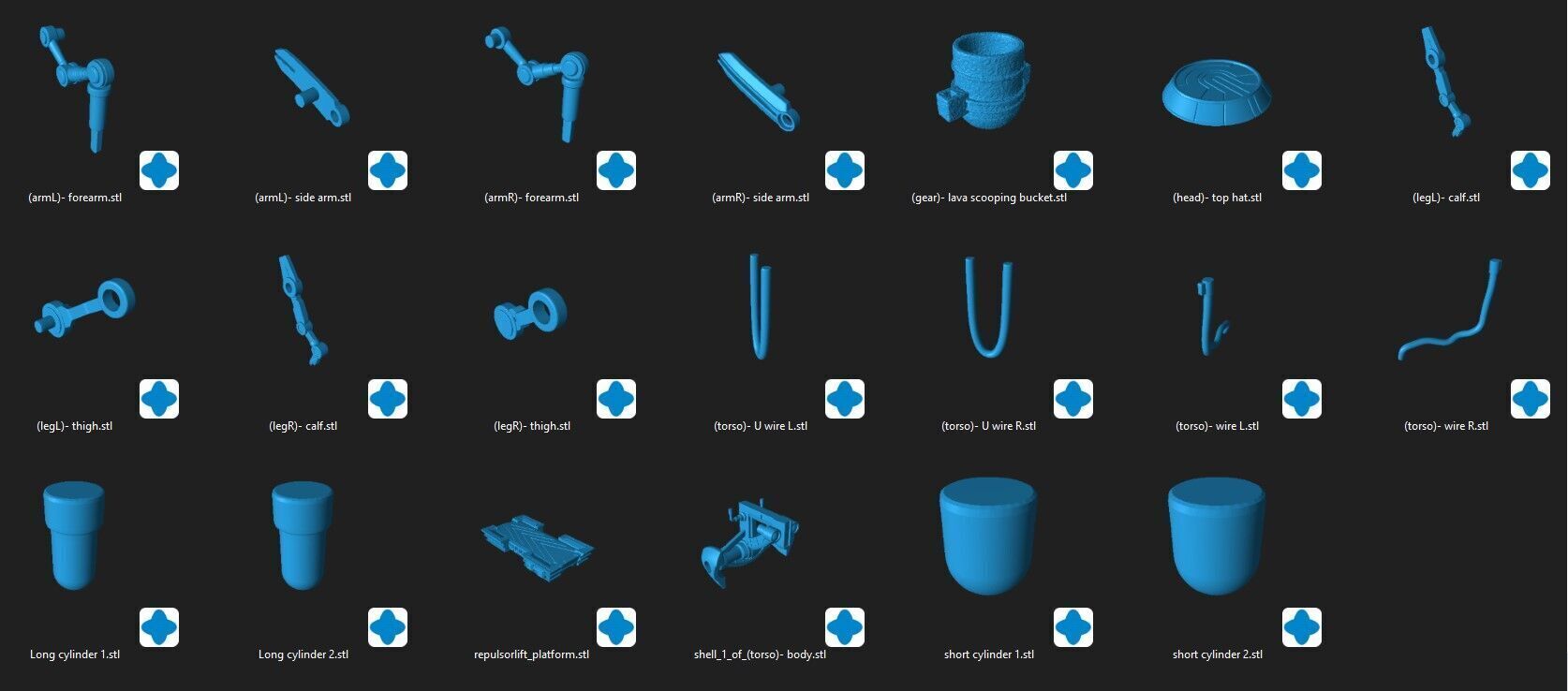 Panning Droid n Repulsorlift Platform One12 Scale Figure STL 3D print model_4