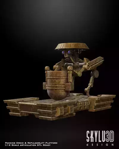 Panning Droid n Repulsorlift Platform One12 Scale Figure STL