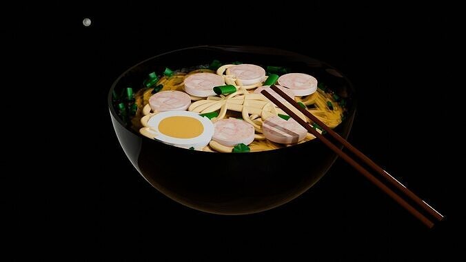 Asian food--noodles  Low-poly 3D model
