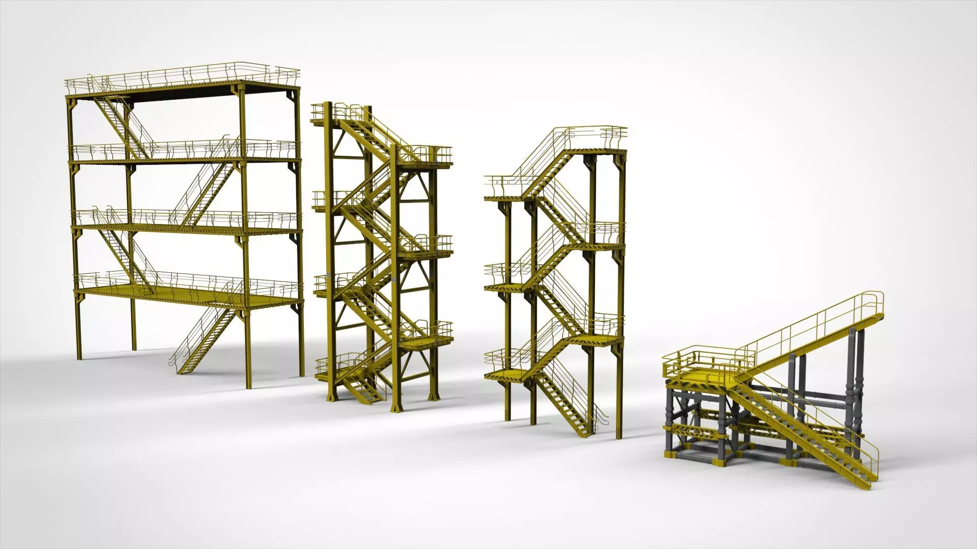 sci-fi stairs 1 3D model_0