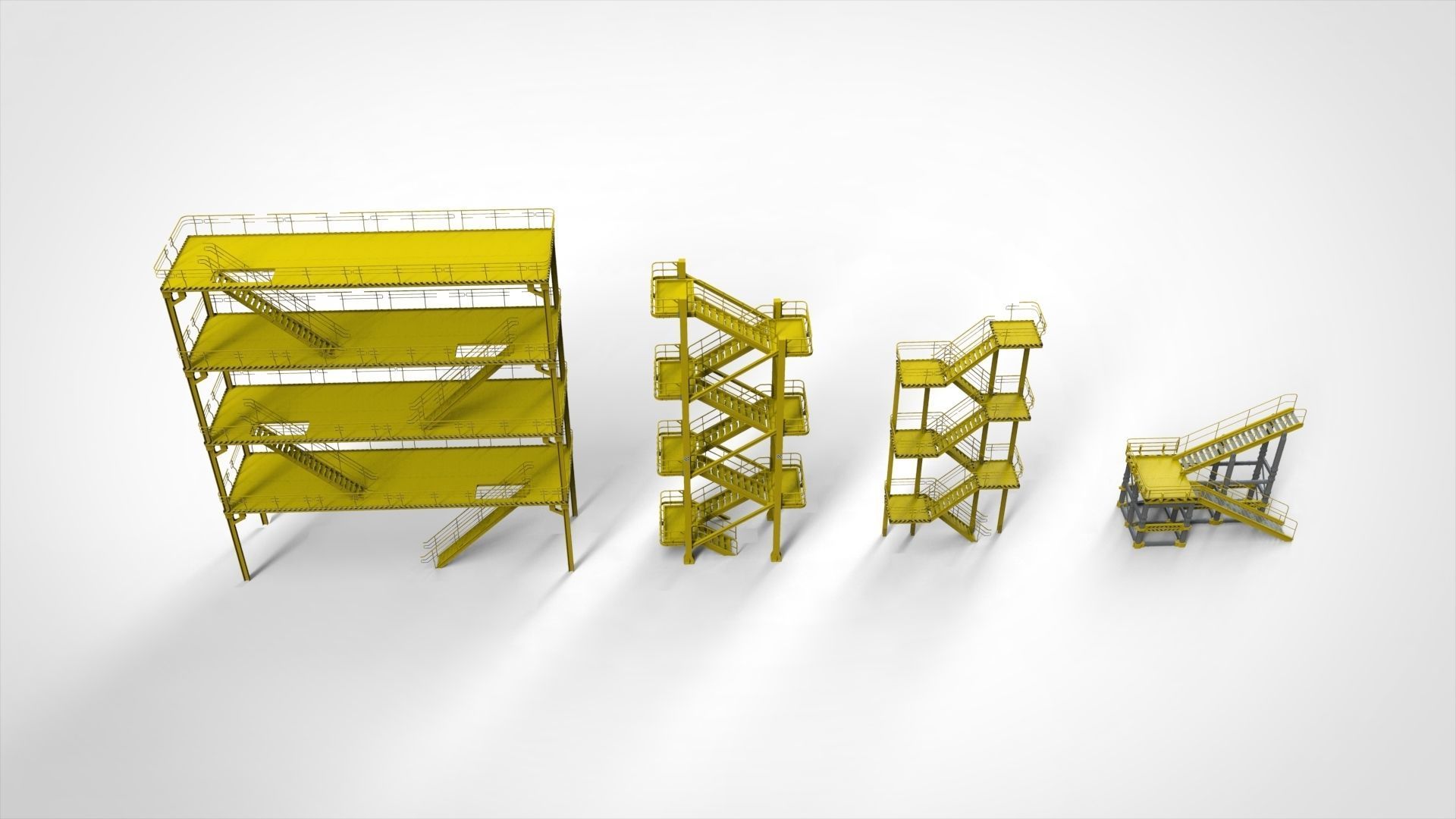 sci-fi stairs 1 3D model_2