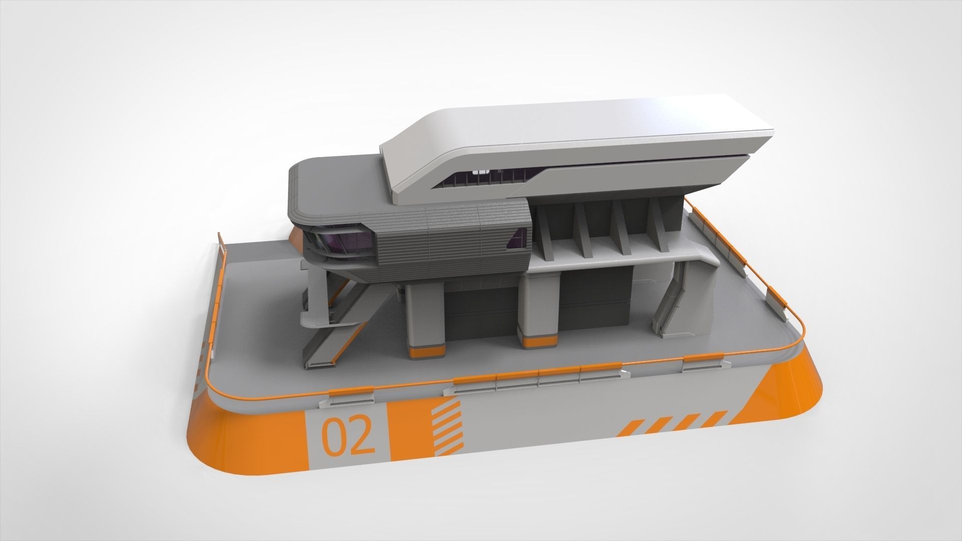 sci-fi architecture 3 3D model_3