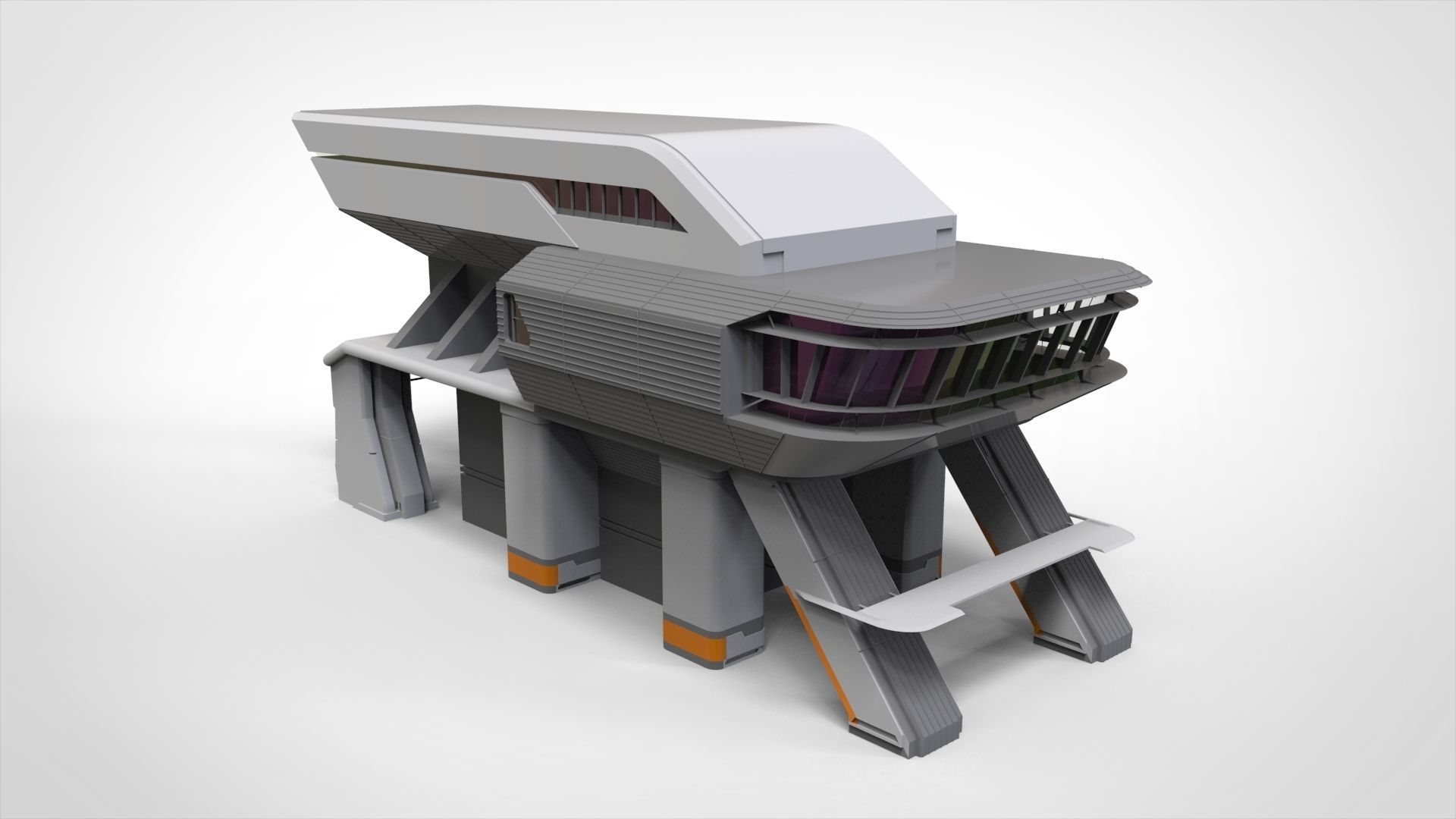 sci-fi architecture 3 3D model_12